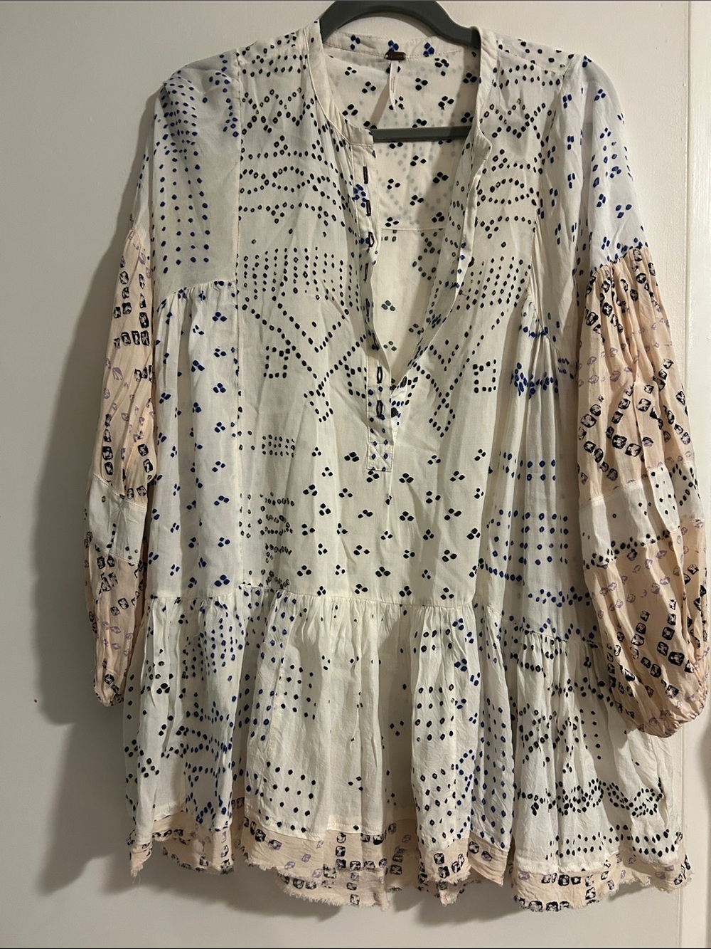 FREE PEOPLE Shibori Tunic in Ivory